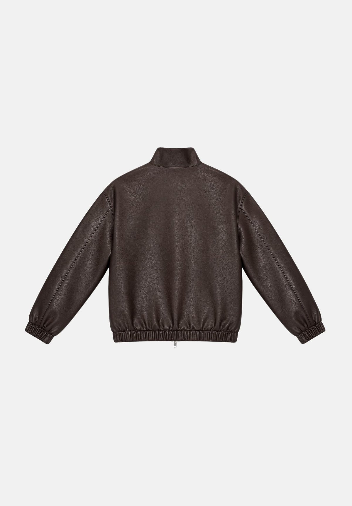 I'M BRIAN Giubbotto in eco-pelle moro/ marrone per uomo con collo alto e linee pulite d'ispirazione urban. GIU3878 020 I'M BRIAN 