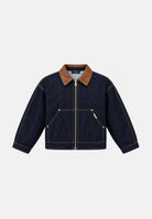 I'M BRIAN Giubbotto di jeans in denim blu da uomo con tasconi laterali GIU3880 0028 I'M BRIAN 