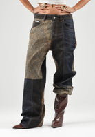 I'M BRIAN Jeans PATCHWORK BAGGY  blu denim per uomo con inserti patchwork in lavaggi differenti. JASON1526 LAV1526 I'M BRIAN 