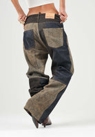 I'M BRIAN Jeans PATCHWORK BAGGY  blu denim per uomo con inserti patchwork in lavaggi differenti. JASON1526 LAV1526 I'M BRIAN 