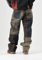 I'M BRIAN Jeans PATCHWORK BAGGY  blu denim per uomo con inserti patchwork in lavaggi differenti. JASON1526 LAV1526 I'M BRIAN 