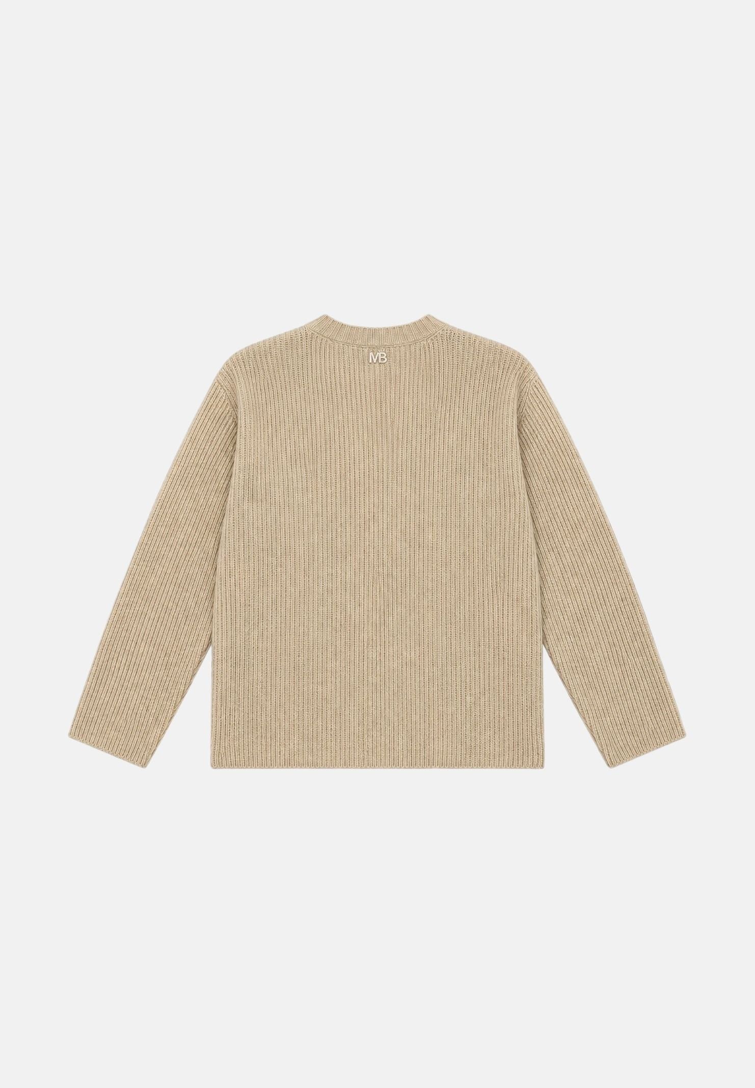 I'M BRIAN Maglione girocollo beige per uomo con  lavorazione a maglia morbida e tinta unita versatile. MA3800 0025 I'M BRIAN 