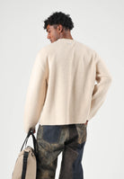 I'M BRIAN Maglione girocollo beige per uomo con  lavorazione a maglia morbida e tinta unita versatile. MA3800 0025 I'M BRIAN 