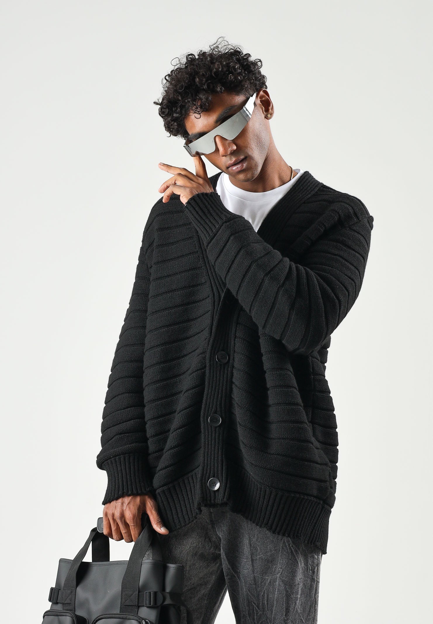 I'M BRIAN Cardigan corto nero da uomo MA3803 009 I'M BRIAN 
