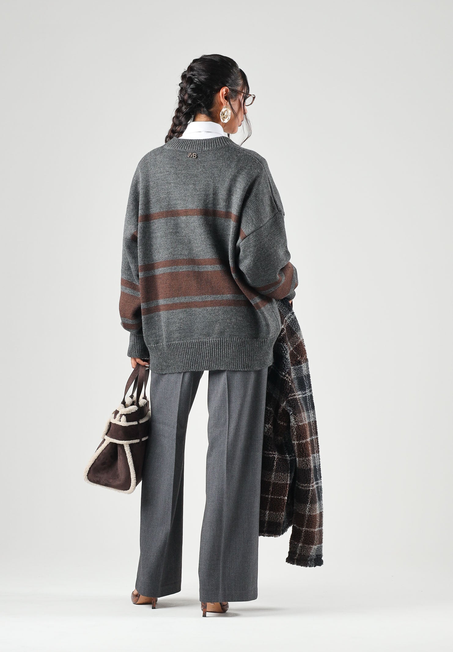 I'M BRIAN Cardigan corto grigio per uomo e donna con scollo a V, chiusura frontale con bottoni e fantasia MA3808 GR I'M BRIAN 
