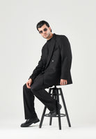 I'M BRIAN Pantaloni neri per uomo con vita elasticizzata e coulisse. PA3889 009 I'M BRIAN 