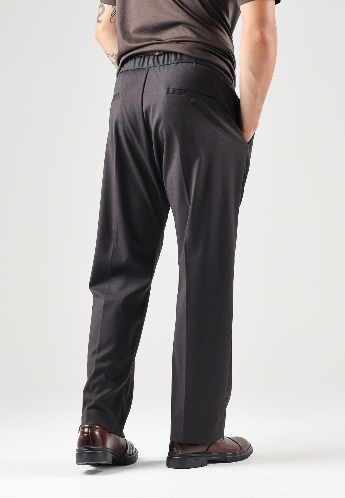 I'M BRIAN Pantaloni moro-marrone per uomo con vita elasticizzata e coulisse. PA3889 020 I'M BRIAN 