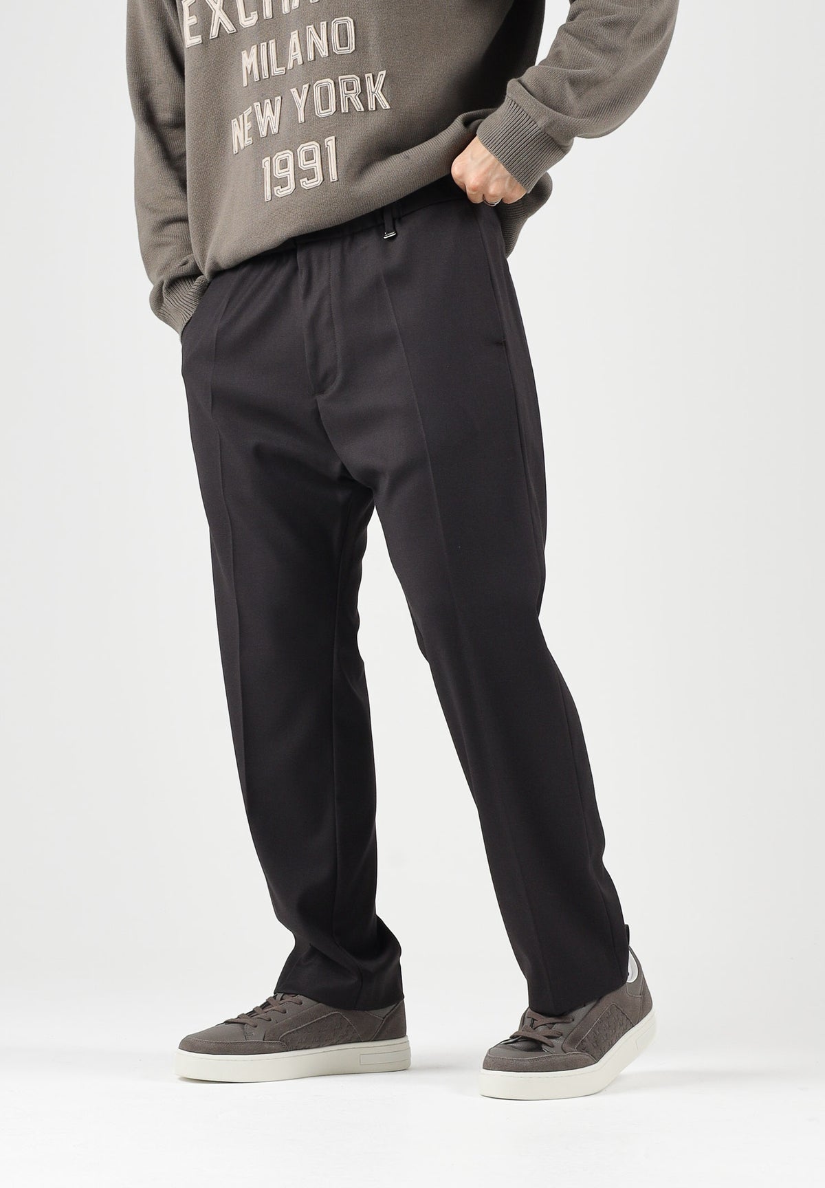 I'M BRIAN Pantaloni moro-marrone per uomo con vita elasticizzata e coulisse. PA3889 020 I'M BRIAN 
