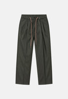 I'M BRIAN Pantaloni con pinces e coulisse verde militare scuro da uomo PA3891 013 I'M BRIAN 