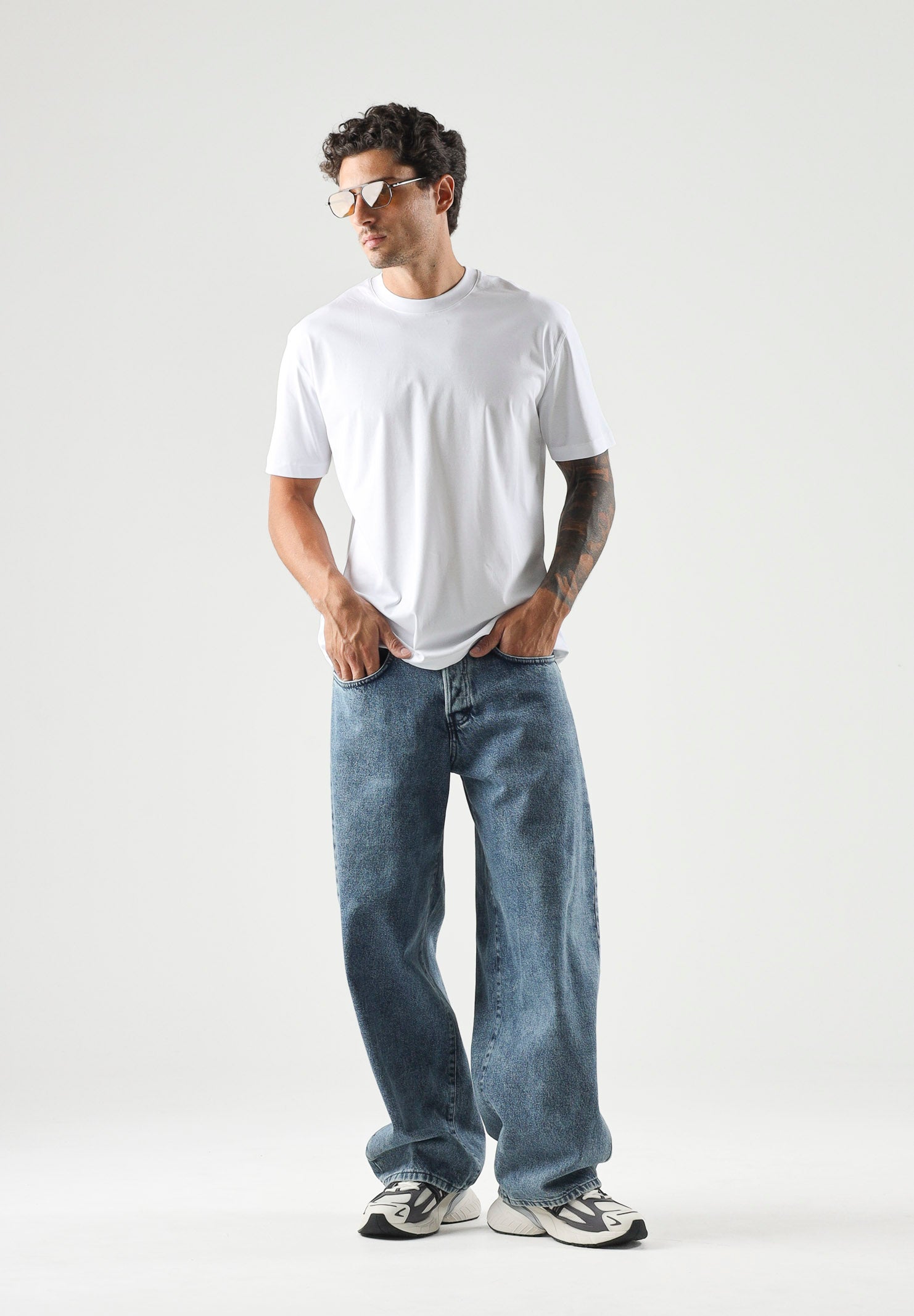 I'M BRIAN T-shirt girocollo bianca da uomo a tinta unita TS3930 002 I'M BRIAN 
