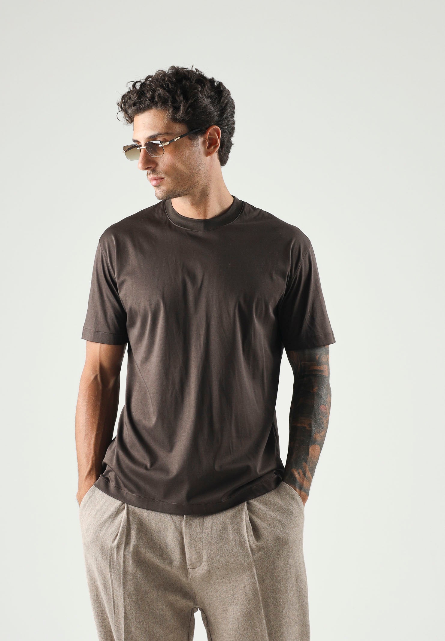 I'M BRIAN T-shirt moro-marrone girocollo da uomo TS3930 020 I'M BRIAN 