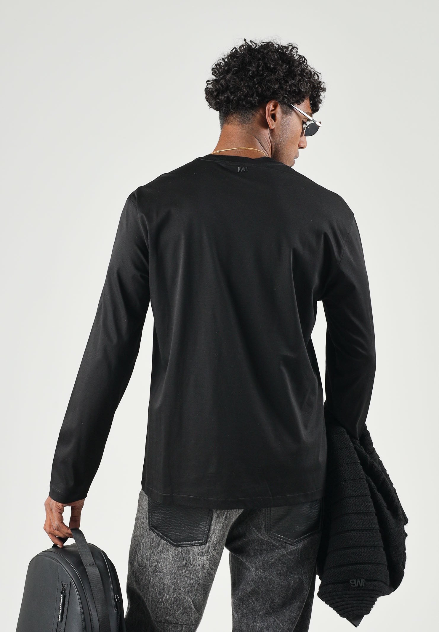 I'M BRIAN T-shirt manica lunga nera da uomo TS3932 009 I'M BRIAN 