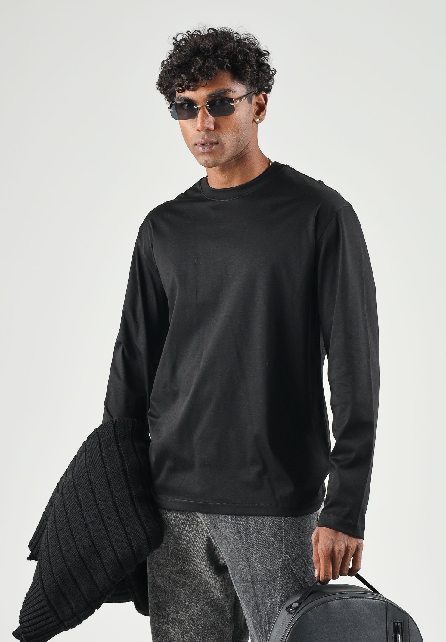 I'M BRIAN T-shirt manica lunga nera da uomo TS3932 009 I'M BRIAN 