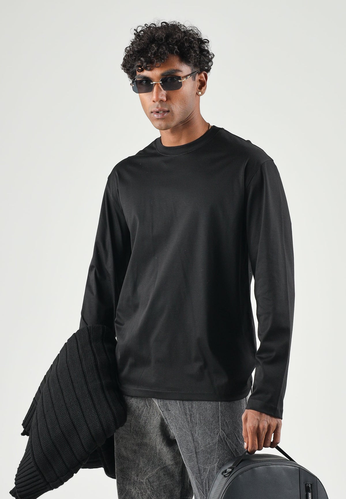 I'M BRIAN T-shirt manica lunga nera da uomo TS3932 009 I'M BRIAN 