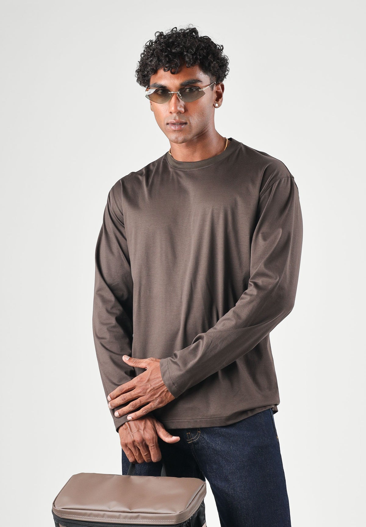 I'M BRIAN T-shirt manica lunga moro per uomo con design essenziale e vestibilità comoda. TS3932 020 I'M BRIAN 