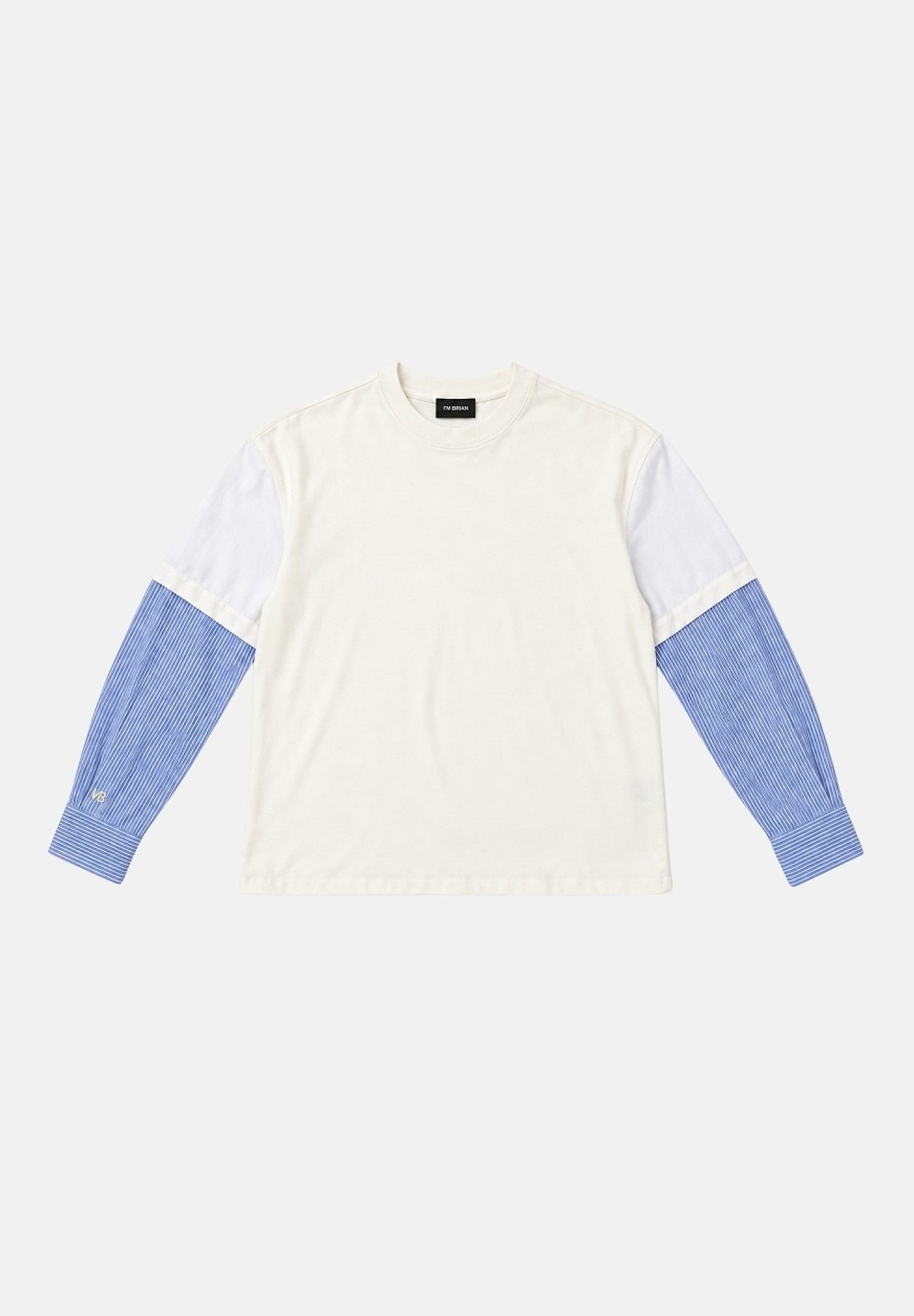 I'M BRIAN T-shirt manica lunga off white-bianca per uomo con design a contrasto bicolore e maniche lunghe dal taglio moderno TS3936 OFF I'M BRIAN 