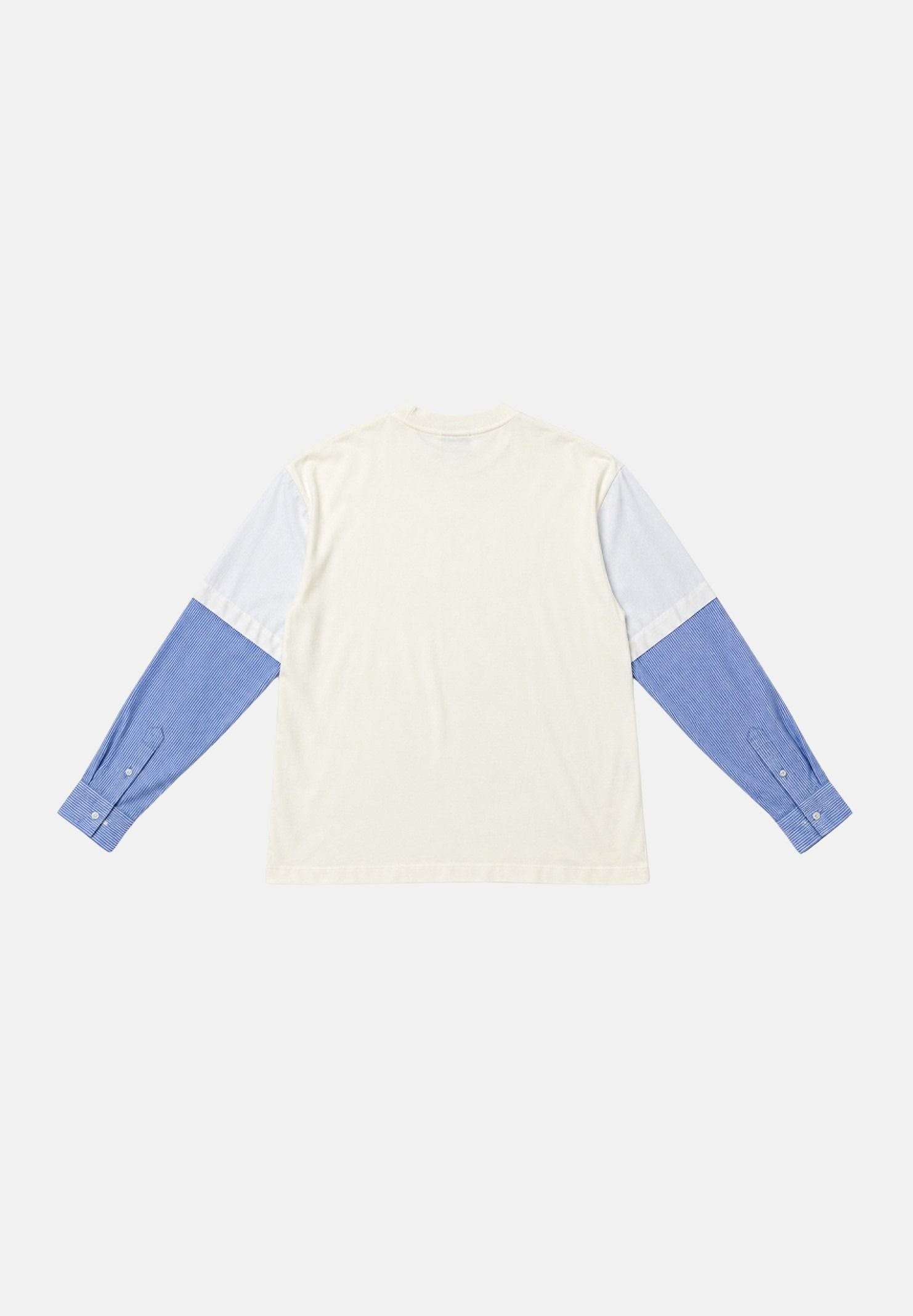 I'M BRIAN T-shirt manica lunga off white-bianca per uomo con design a contrasto bicolore e maniche lunghe dal taglio moderno TS3936 OFF I'M BRIAN 