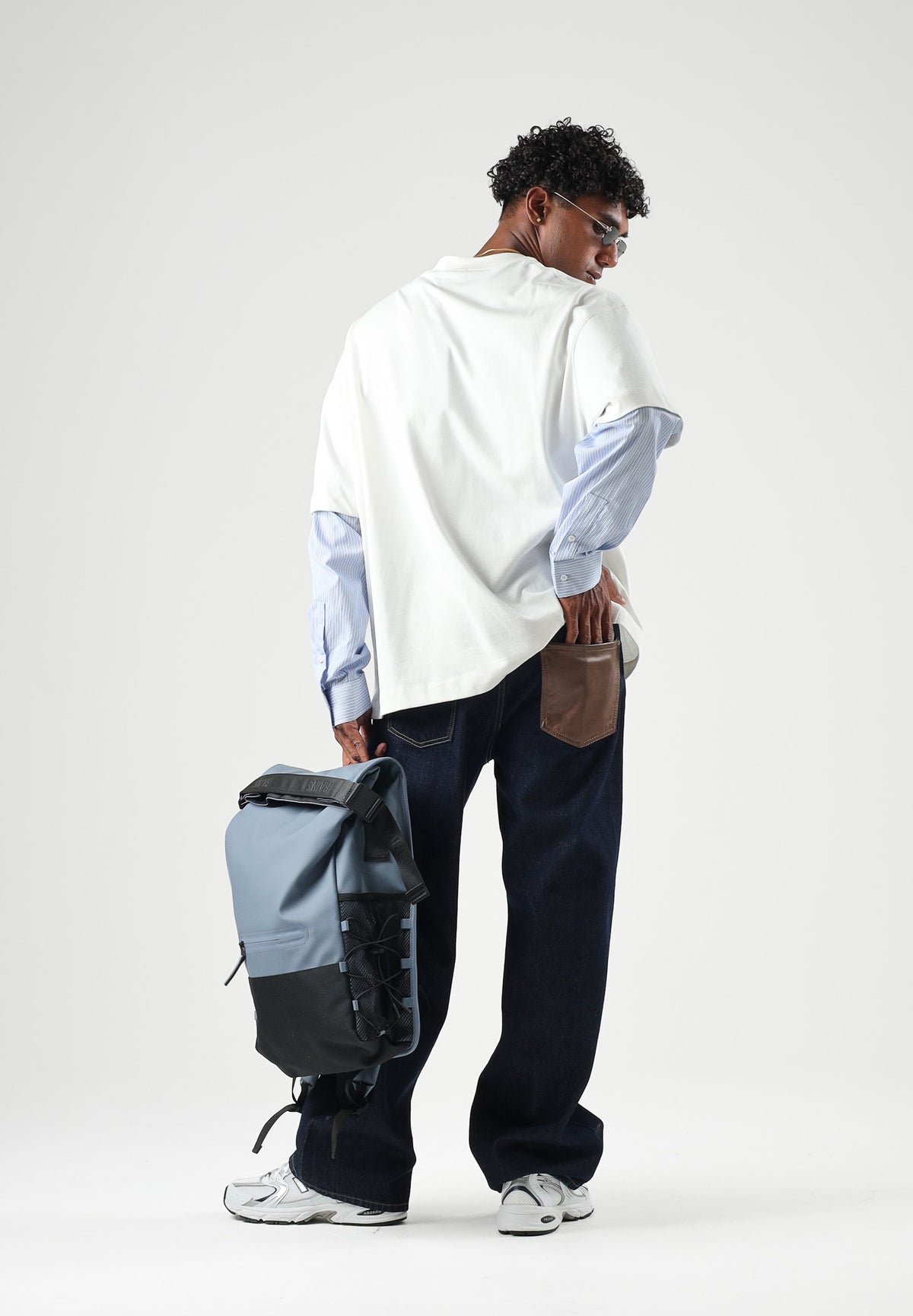 I'M BRIAN T-shirt manica lunga off white-bianca per uomo con design a contrasto bicolore e maniche lunghe dal taglio moderno TS3936 OFF I'M BRIAN 