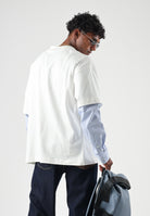 I'M BRIAN T-shirt manica lunga off white-bianca per uomo con design a contrasto bicolore e maniche lunghe dal taglio moderno TS3936 OFF I'M BRIAN 