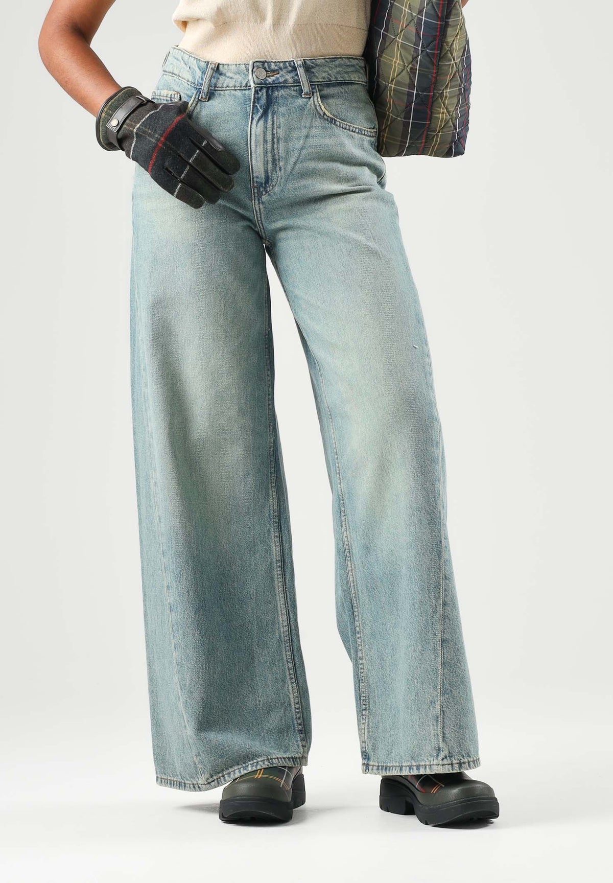 JDY Jeans JDYLIVE blu denim medio da donna con gamba ampia e vita regolare 15342782 MEBL JDY 