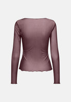 JDY Top maniche lunghe viola da donna con finiture arricciate sui bordi 15356004 HU JDY 