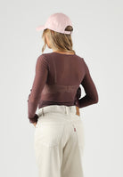 JDY Top maniche lunghe viola da donna con finiture arricciate sui bordi 15356004 HU JDY 