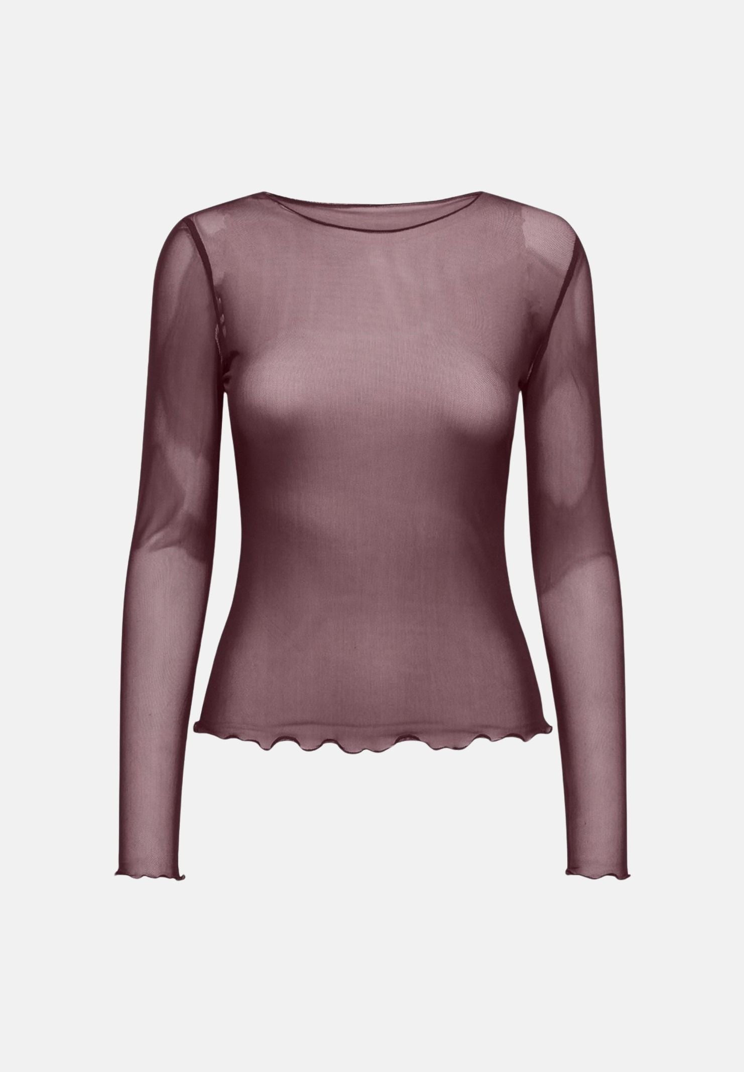 JDY Top maniche lunghe viola da donna con finiture arricciate sui bordi 15356004 HU JDY 