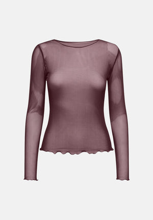JDY Top maniche lunghe viola da donna con finiture arricciate sui bordi 15356004 HU JDY 