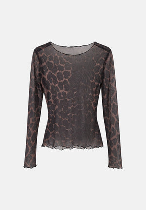 JDY Top elegante animalier da donna con trasparenze 15356004 COBE JDY 