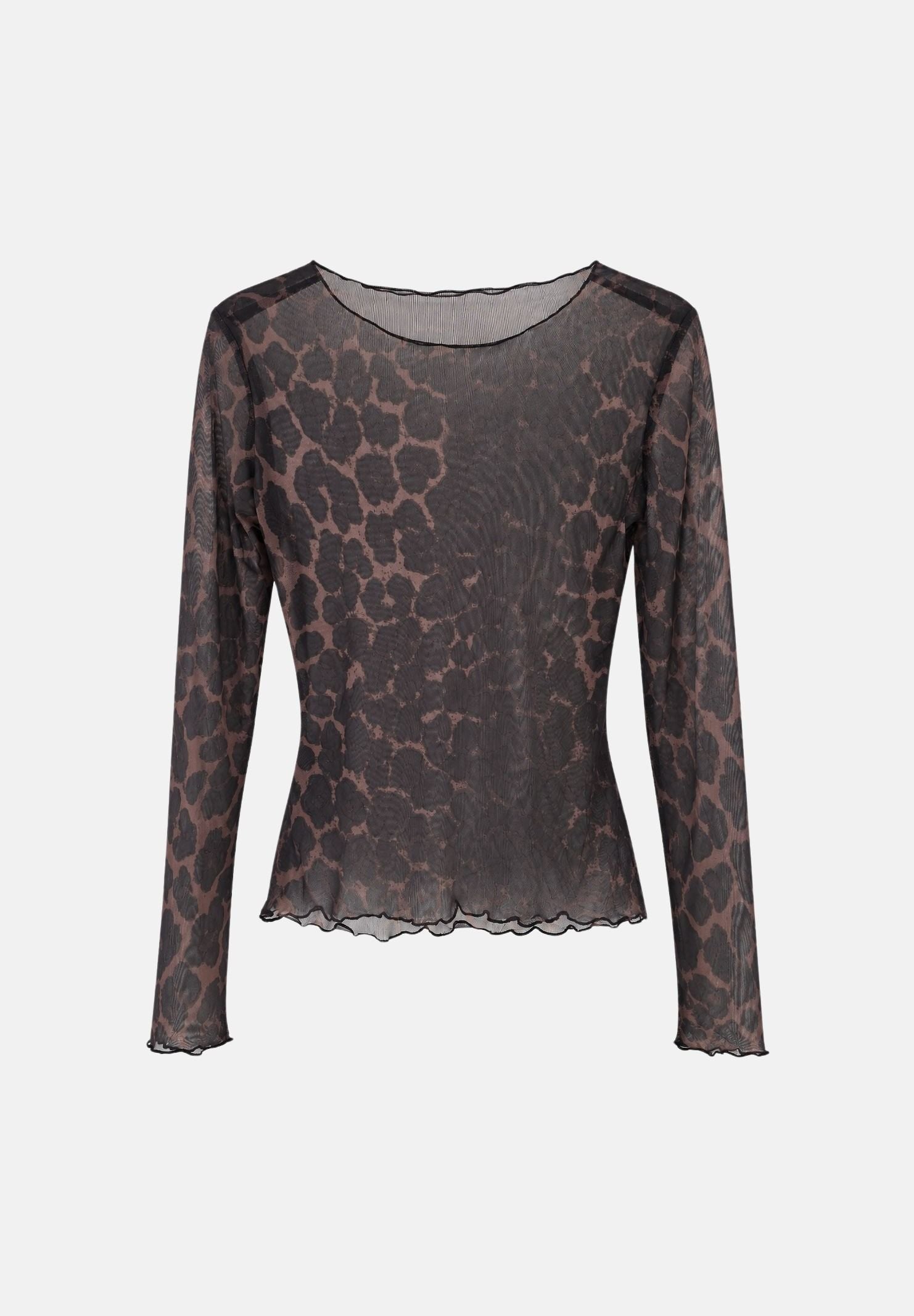 JDY Top elegante animalier da donna con trasparenze 15356004 COBE JDY 
