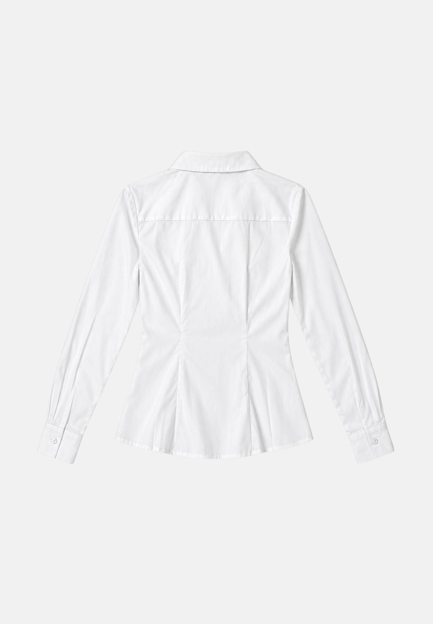 JDY Camicia manica lunga MIO bianca da donna con colletto classico e linea sagomata. 15370452 WH JDY 