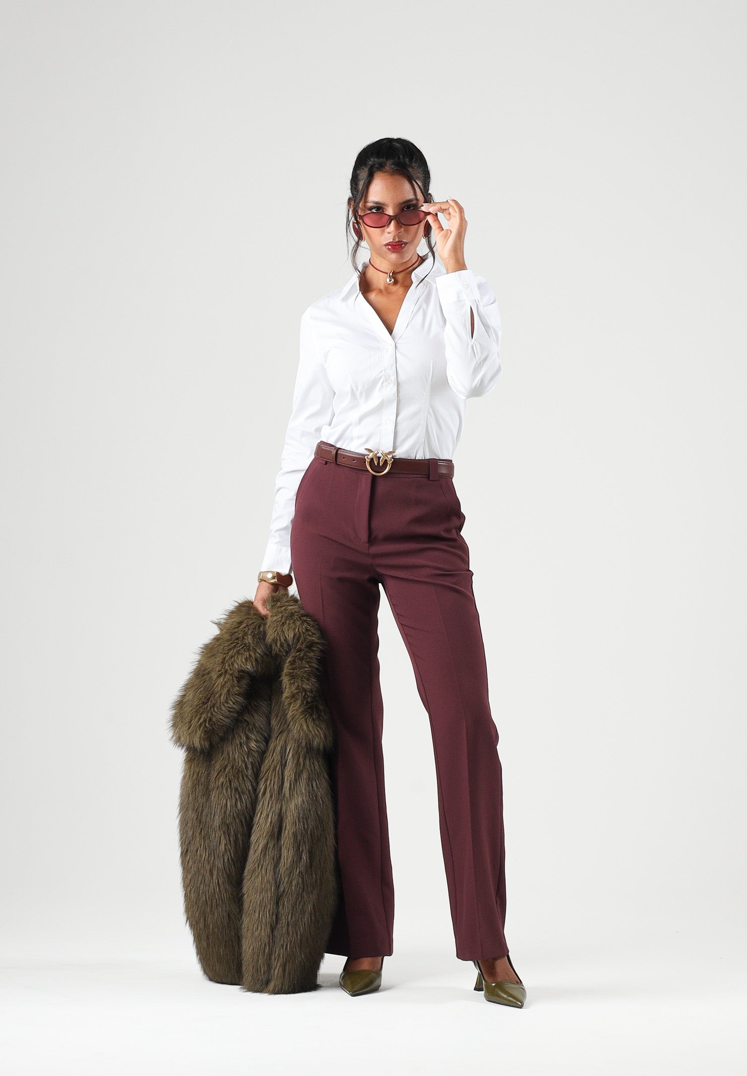 JDY Camicia manica lunga MIO bianca da donna con colletto classico e linea sagomata. 15370452 WH JDY 