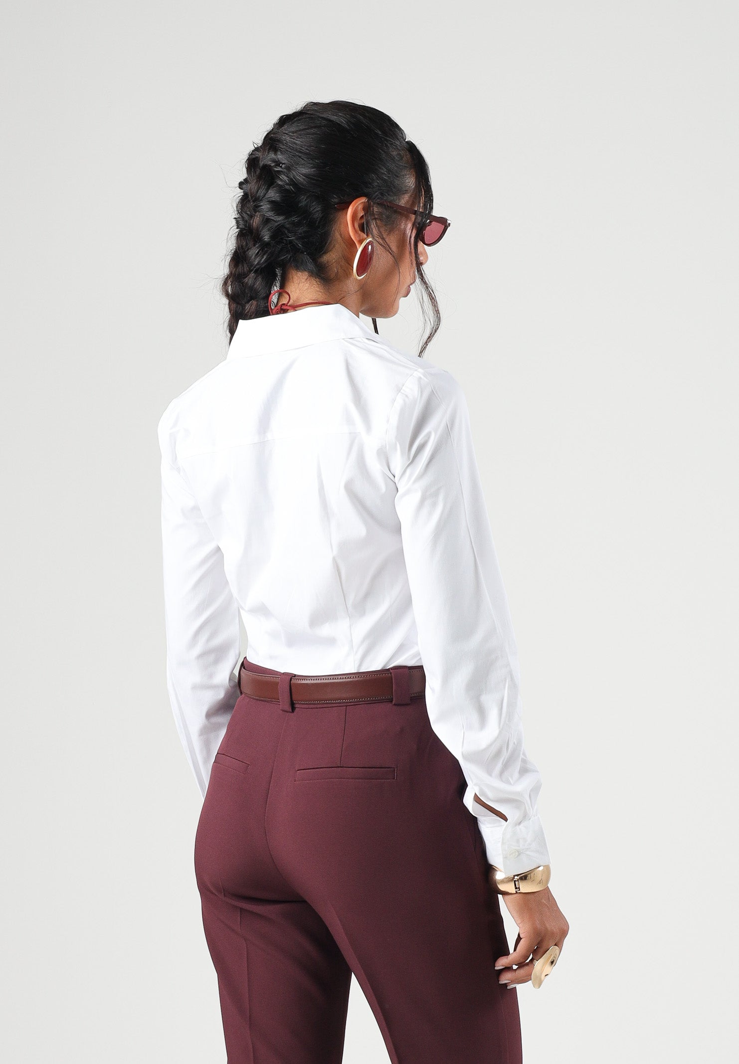 JDY Camicia manica lunga MIO bianca da donna con colletto classico e linea sagomata. 15370452 WH JDY 