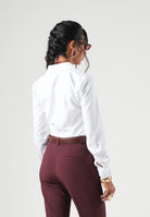 JDY Camicia manica lunga MIO bianca da donna con colletto classico e linea sagomata. 15370452 WH JDY 