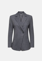 JDY Giacca monopetto grigio da donna con collo a rever e abbottonatura asimmetrica 15371417 DAGR JDY 