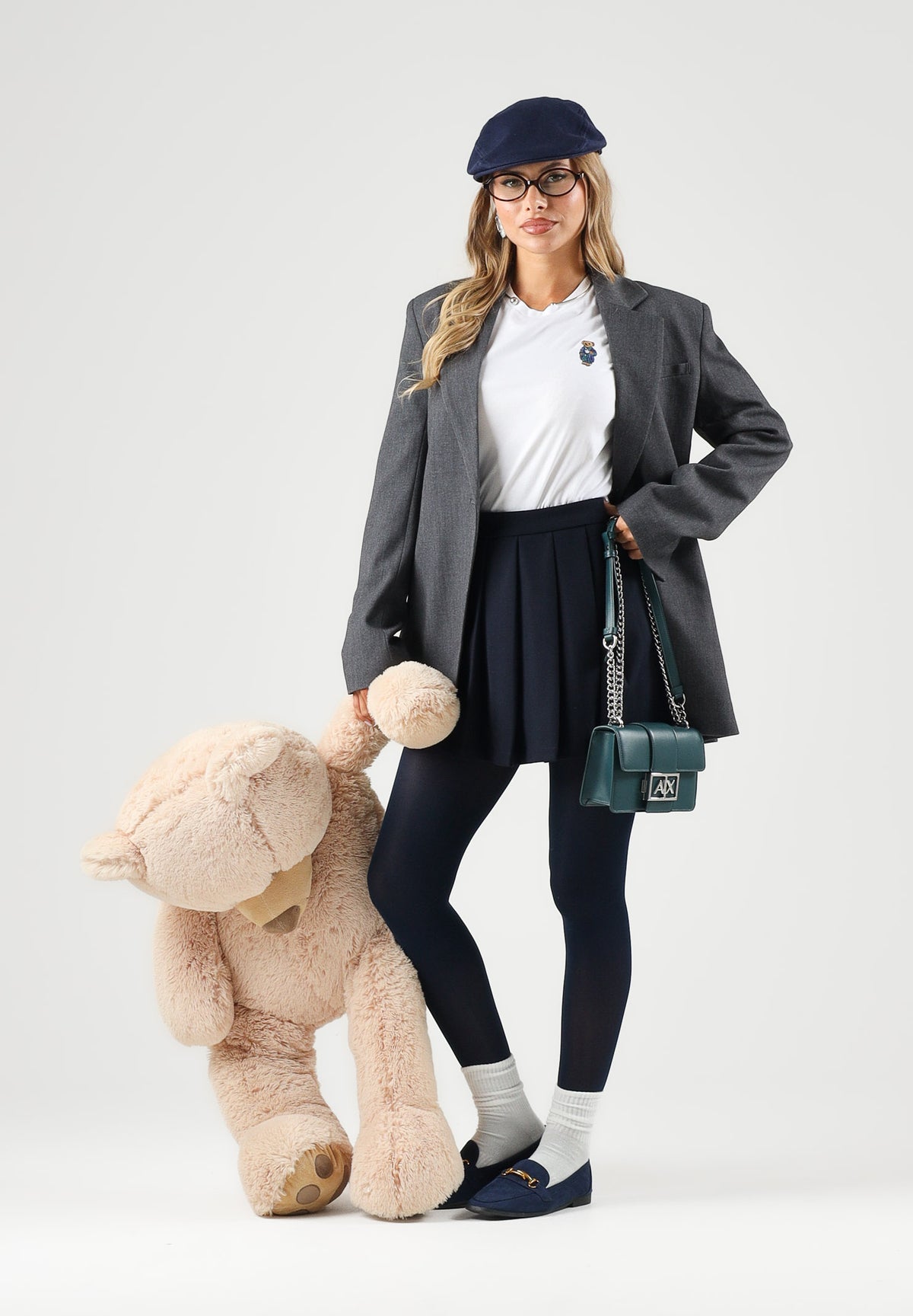 JDY Giacca monopetto grigio da donna con collo a rever e abbottonatura asimmetrica 15371417 DAGR JDY 