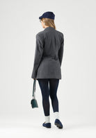 JDY Giacca monopetto grigio da donna con collo a rever e abbottonatura asimmetrica 15371417 DAGR JDY 