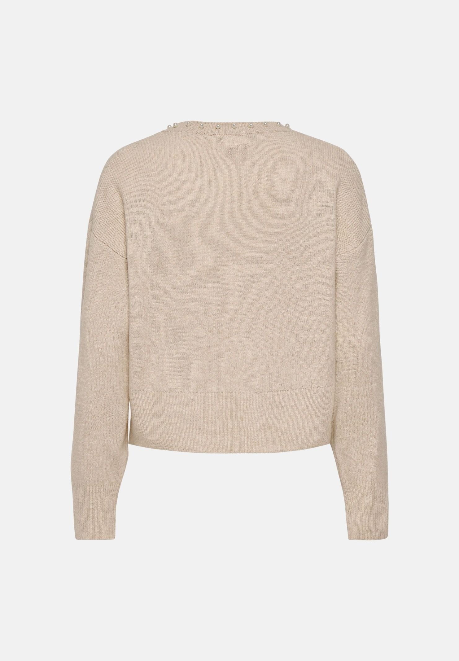 JDY Cardigan beige da donna con bottoni frontali a contrasto e scollo rotondo 15376584 SA JDY 