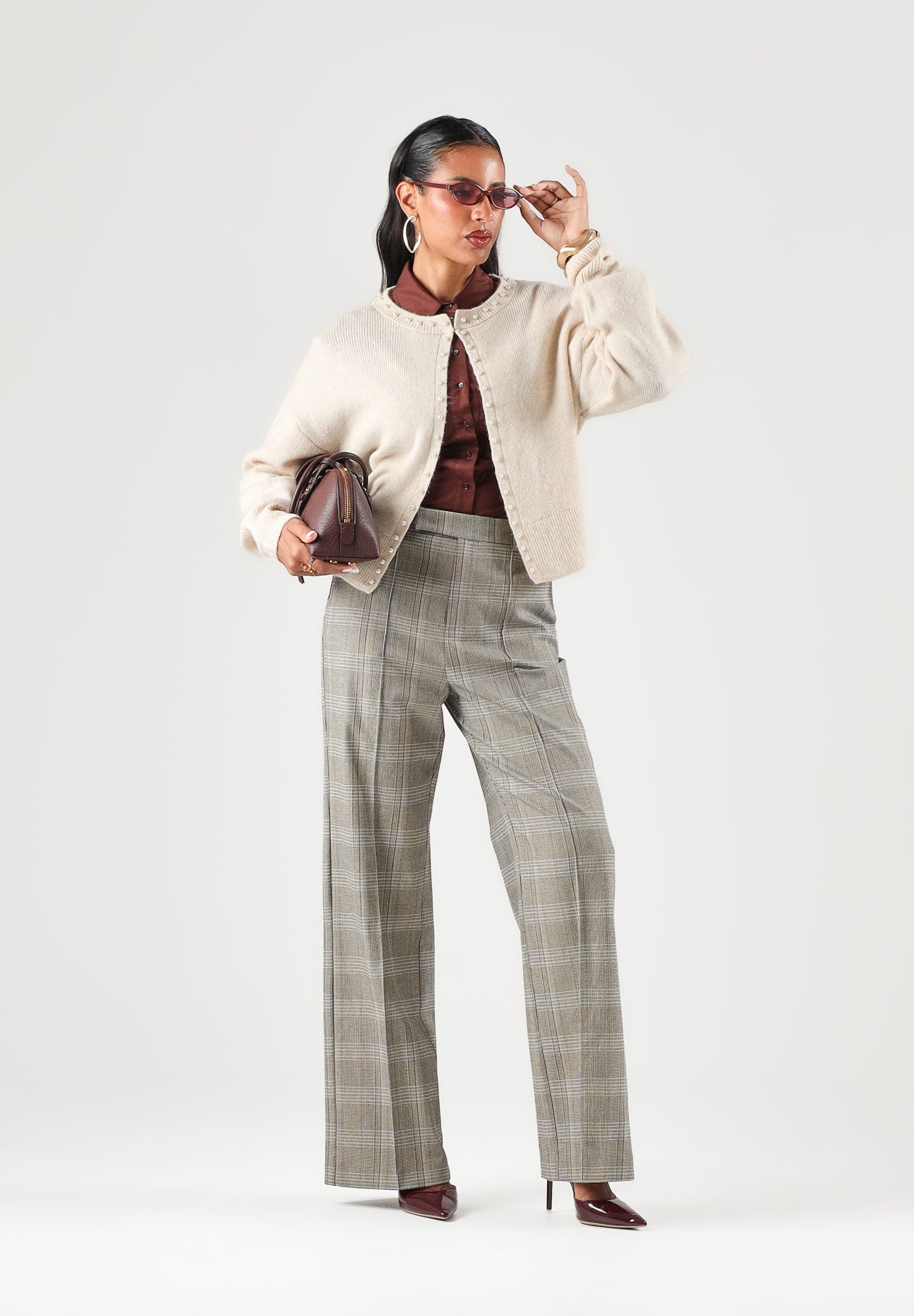JDY Cardigan beige da donna con bottoni frontali a contrasto e scollo rotondo 15376584 SA JDY 