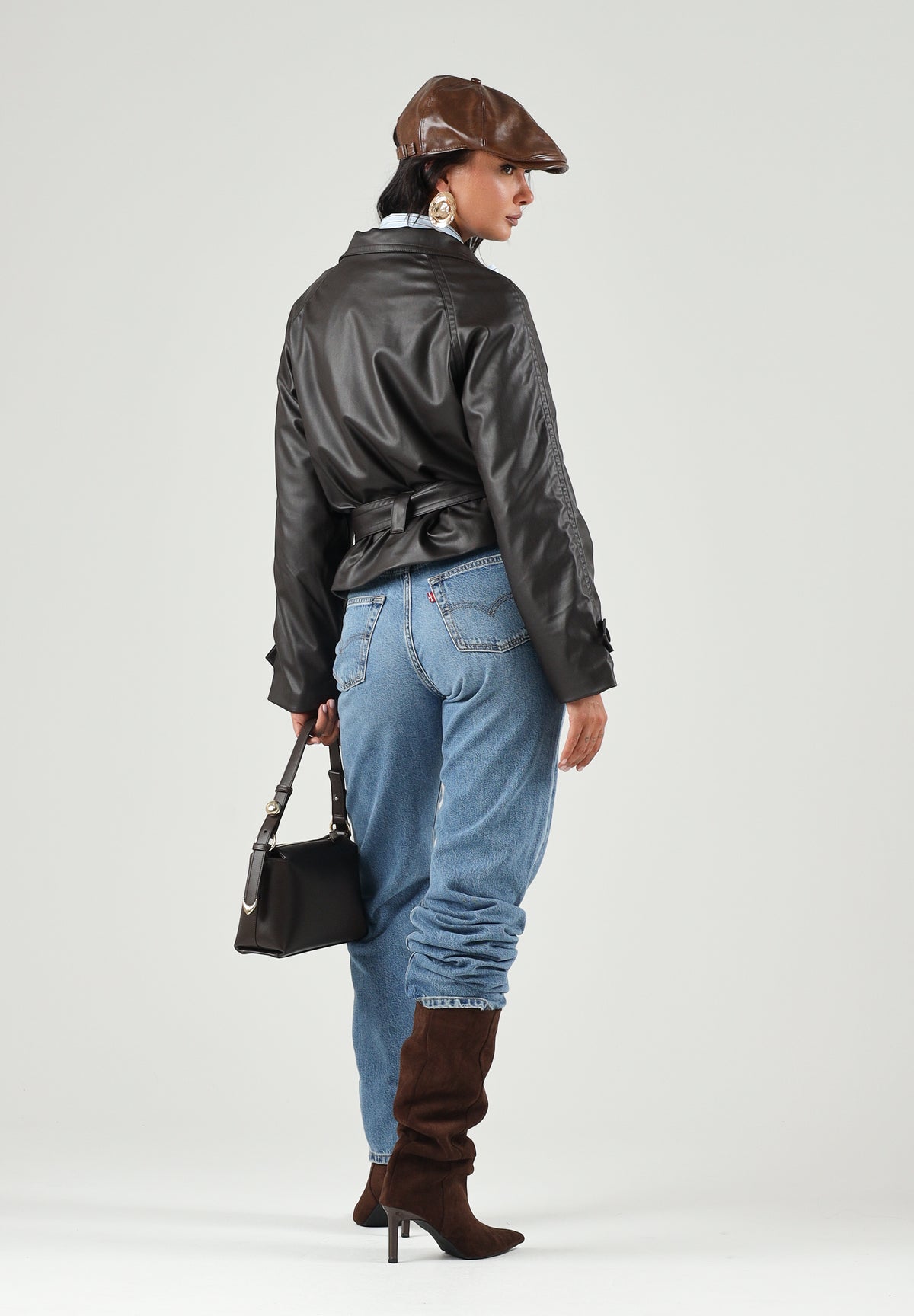 JDY Giacca in pelle JDYFAITH FAUX LEATHER chocolate torte-marrone scuro per donna con chiusura doppiopetto 15376704 CHTO JDY 