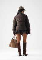 JDY Piumino chocolate-marrone da donna con collo alto imbottito e chiusura con zip integrale 15376707 CHTO JDY 