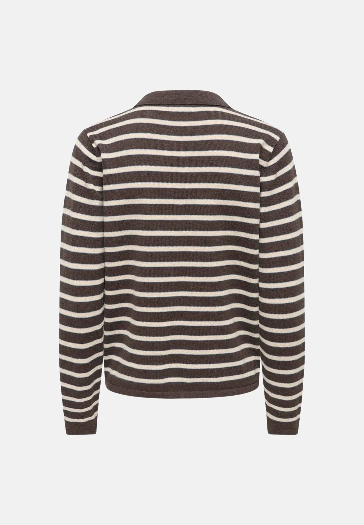 JDY Polo manica lunga marrone da donna con motivo a righe orizzontali 15379717 MUSA JDY 