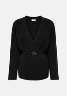 JDY Cardigan JDYWENDI in maglia nera da donna con chiusura a portafoglio 15379775 BL JDY 