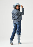JDY Camicia JDYSERENA Navy Blazer SOFT blu da donna con fantasia a righe verticali multicolore. 15380444 NABL JDY 