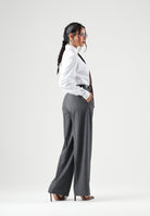 JDY Pantaloni JDYVALERIE grigi per donna con vita alta e gamba ampia 15380493 DAGR JDY 