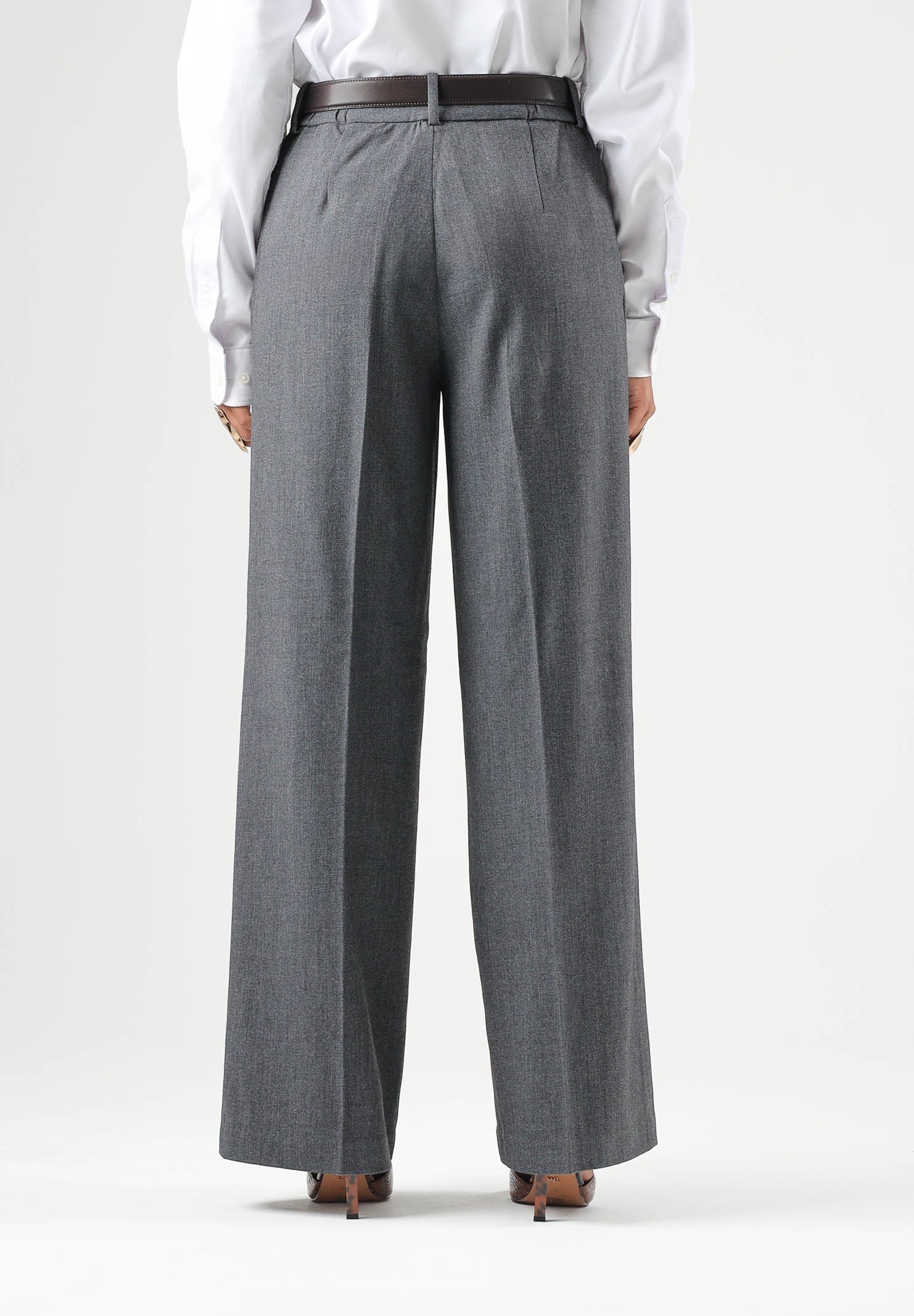 JDY Pantaloni JDYVALERIE grigi per donna con vita alta e gamba ampia 15380493 DAGR JDY 