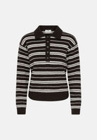 JDY Polo manica corta  JDYCHLOE marrone e beige per donna con motivo a righe 15381529 CHBR JDY 
