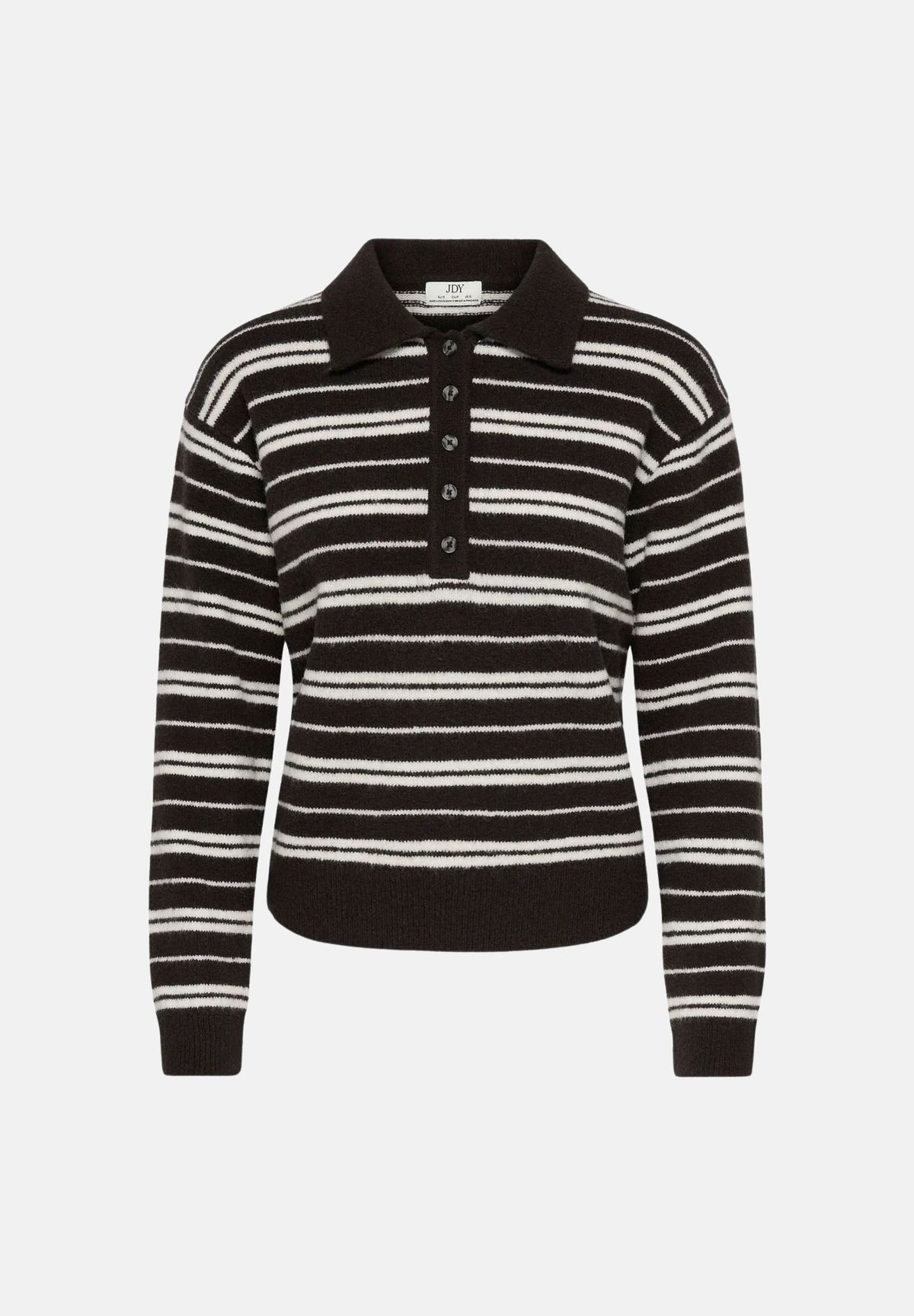JDY Polo manica corta  JDYCHLOE marrone e beige per donna con motivo a righe 15381529 CHBR JDY 