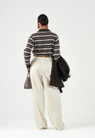 JDY Polo manica corta  JDYCHLOE marrone e beige per donna con motivo a righe 15381529 CHBR JDY 