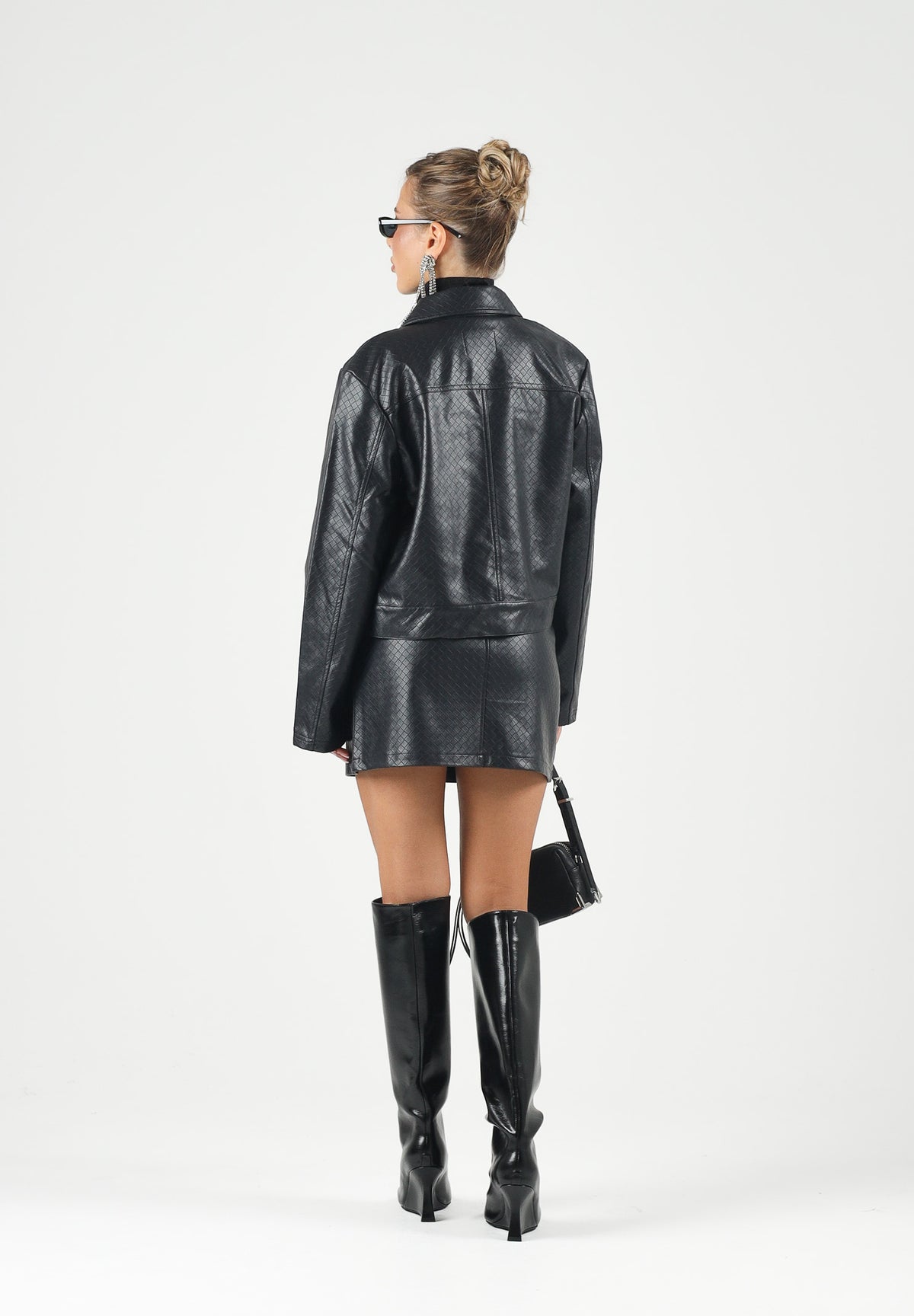 JDY Gonna JDYELLA corta  in ecopelle nera da donna 15382859 CHPL JDY 